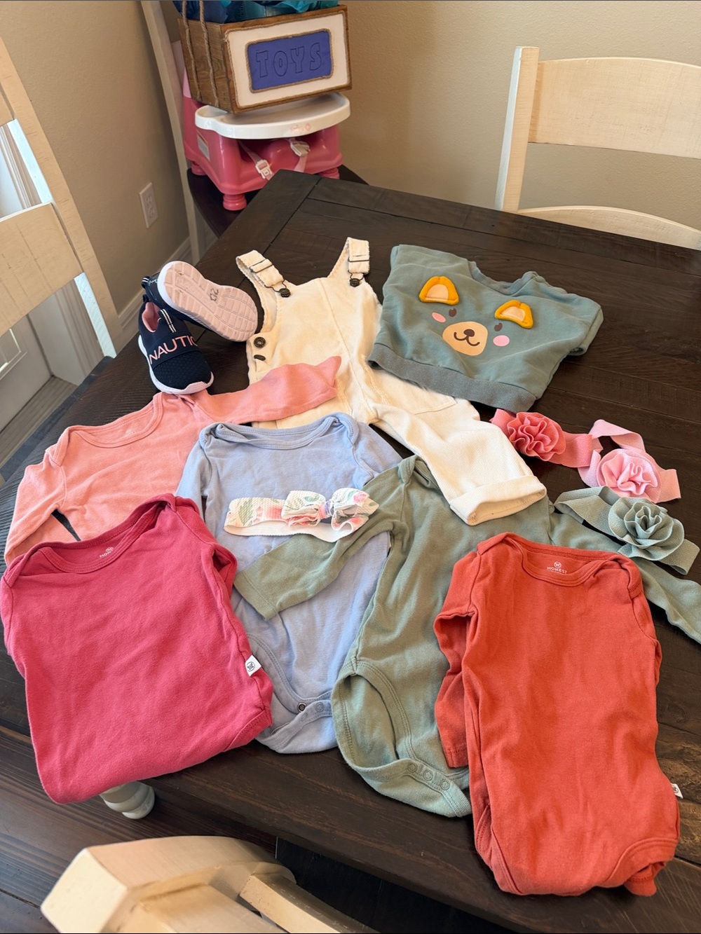 The Honest Company Baby Girl Bundle in Pink, Coral, Green, Cream, Blue
